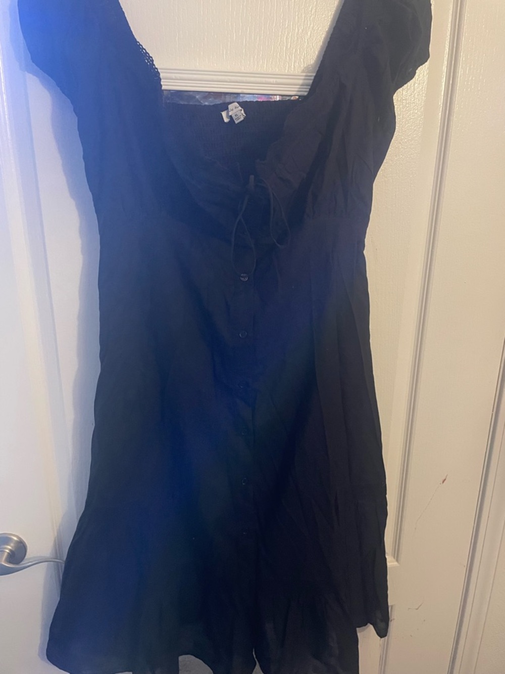 white birch Black Smocked Top